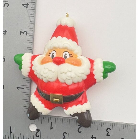 Hallmark Star Shaped Santa Claus Christmas Tree Ornament 1984 - Picture 3 of 6